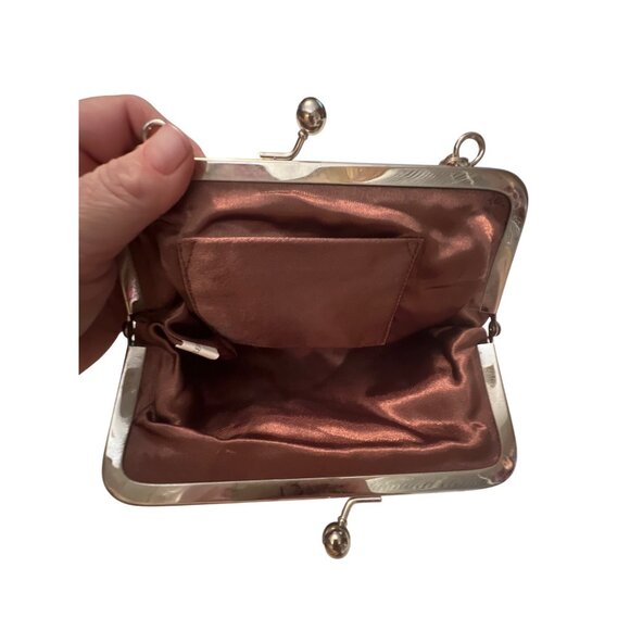 Vintage Beaded Sequin Evening Clutch Purse With Metal Clasp & Beaded Handle - Picture 4 of 4